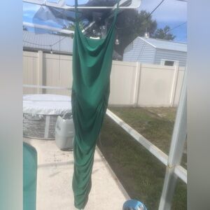 Elegant Green Draped Dress